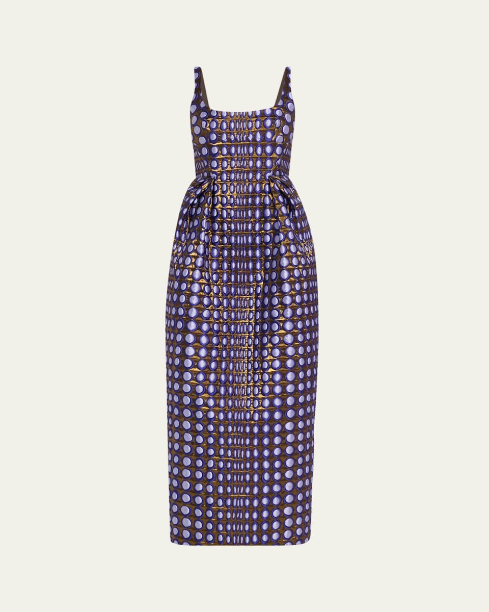 Wiggle Dot Jacquard Tulip Dress